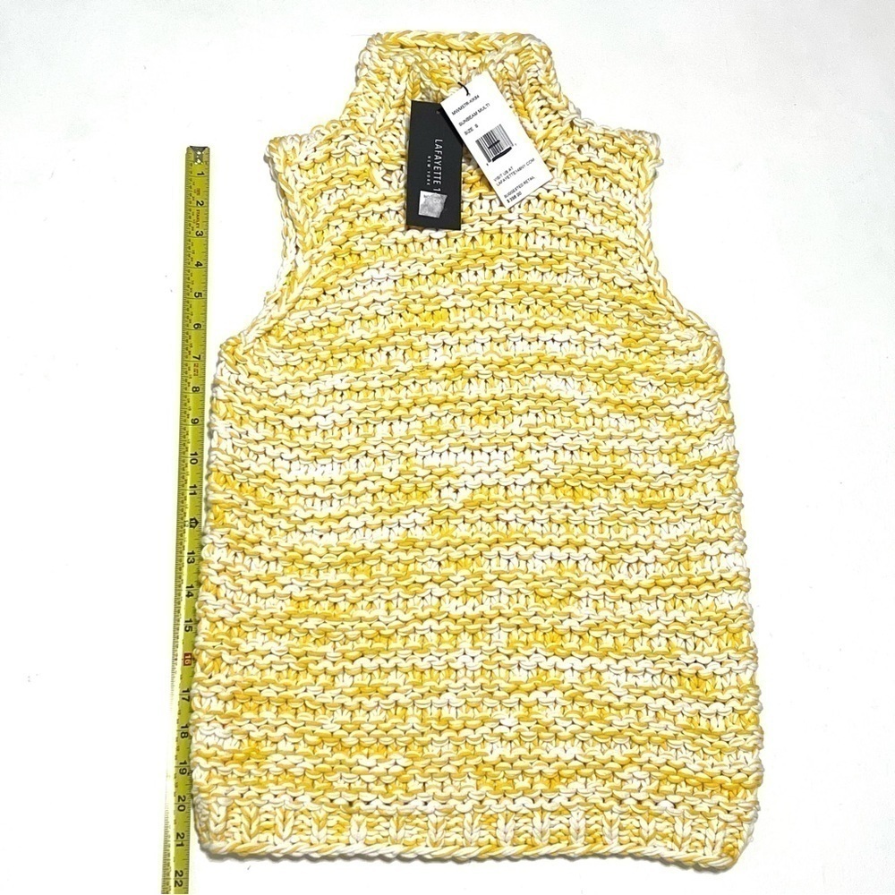 NWT Lafayette 148 Woman Sunbeam Multi Yellow Sleeveless Sweater Size S - Picture 11 of 12